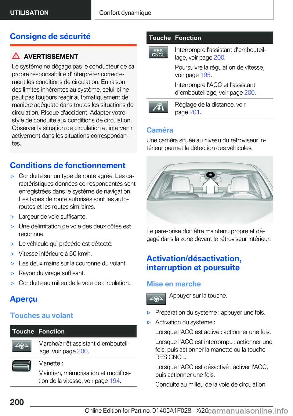 BMW X1 2021  Notices Demploi (in French) �C�o�n�s�i�g�n�e��d�e��s�é�c�u�r�i�t�é
�A�V�E�R�T�I�S�S�E�M�E�N�T
�L�e��s�y�s�t�è�m�e��n�e��d�é�g�a�g�e��p�a�s��l�e��c�o�n�d�u�c�t�e�u�r��d�e��s�a �p�r�o�p�r�e��r�e�s�p�o�n�s�a�b�i�l�i�