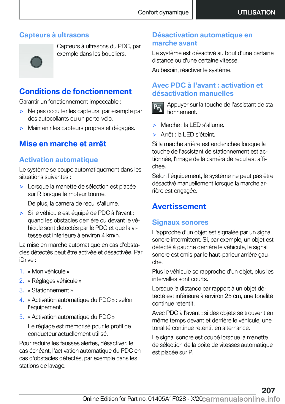BMW X1 2021  Notices Demploi (in French) �C�a�p�t�e�u�r�s��