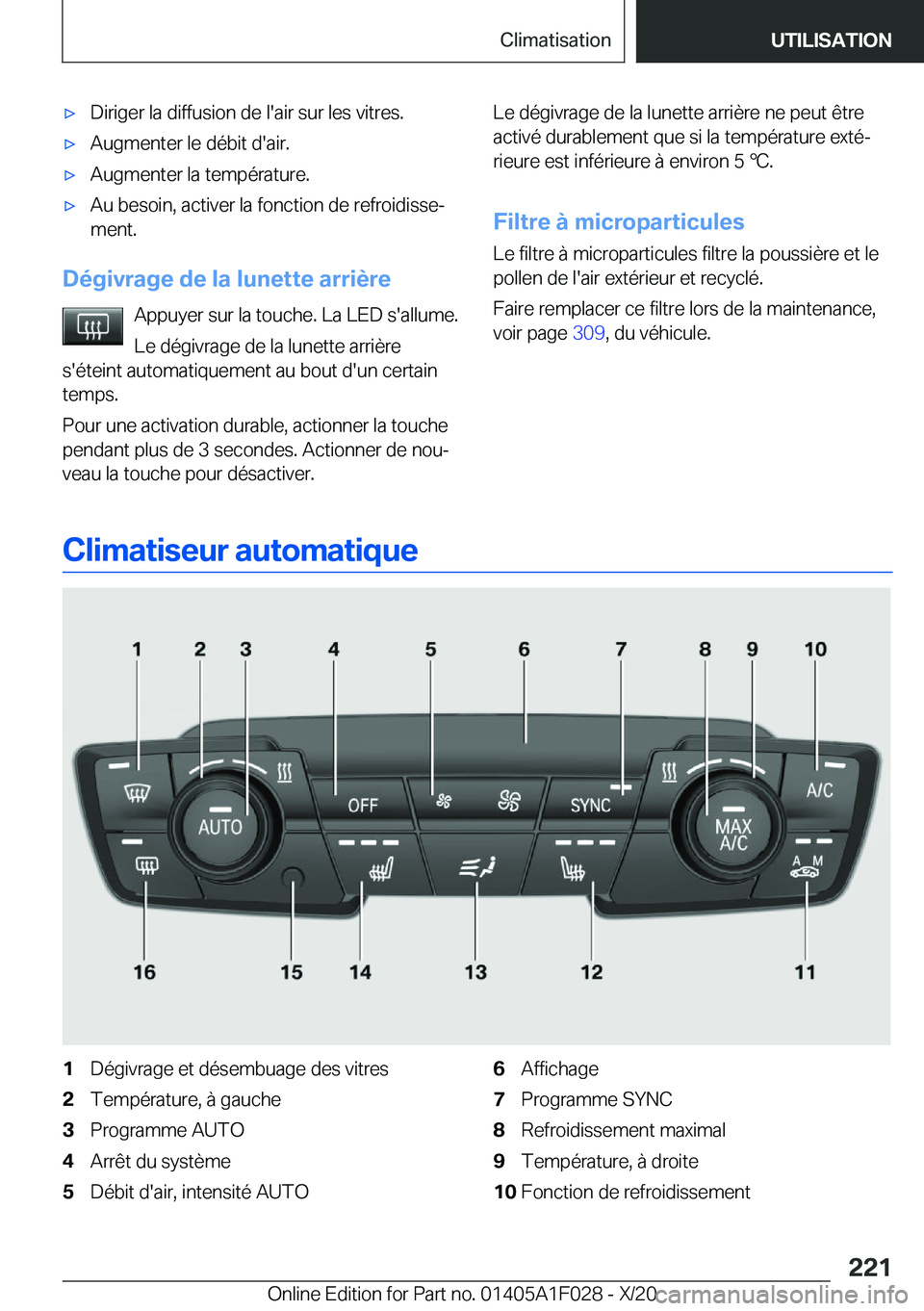 BMW X1 2021  Notices Demploi (in French) 'x�D�i�r�i�g�e�r��l�a��d�i�f�f�u�s�i�o�n��d�e��l�'�a�i�r��s�u�r��l�e�s��v�i�t�r�e�s�.'x�A�u�g�m�e�n�t�e�r��l�e��d�é�b�i�t��d�'�a�i�r�.'x�A�u�g�m�e�n�t�e�r��l�a��t�e�m�