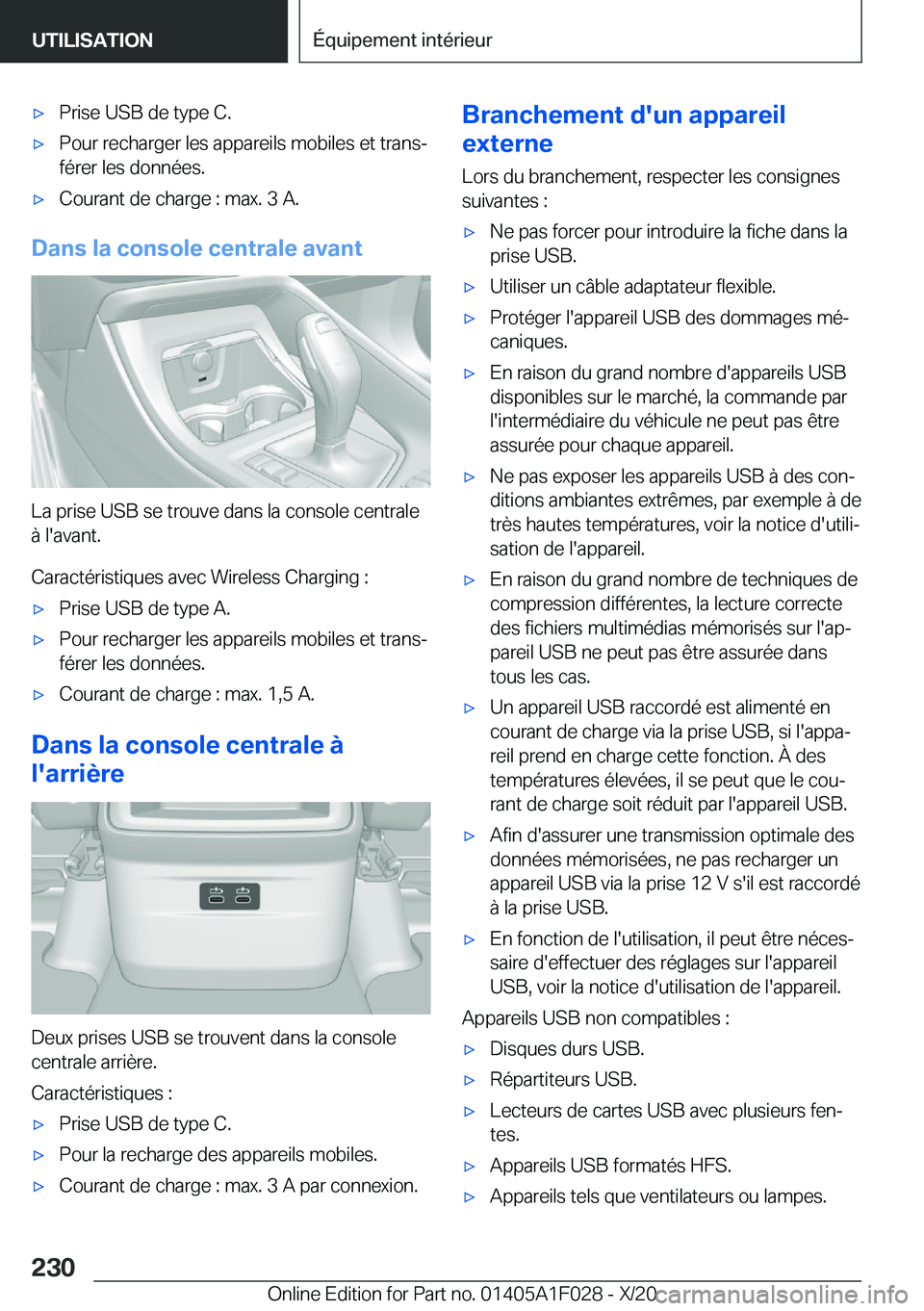 BMW X1 2021  Notices Demploi (in French) 'x�P�r�i�s�e��U�S�B��d�e��t�y�p�e��C�.'x�P�o�u�r��r�e�c�h�a�r�g�e�r��l�e�s��a�p�p�a�r�e�i�l�s��m�o�b�i�l�e�s��e�t��t�r�a�n�sj
�f�é�r�e�r��l�e�s��d�o�n�n�é�e�s�.'x�C�o�u�r�a�