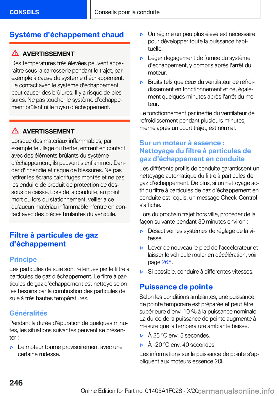 BMW X1 2021  Notices Demploi (in French) �S�y�s�t�è�m�e��d�'�é�c�h�a�p�p�e�m�e�n�t��c�h�a�u�d
�A�V�E�R�T�I�S�S�E�M�E�N�T
�D�e�s��t�e�m�p�é�r�a�t�u�r�e�s��t�r�è�s��é�l�e�v�é�e�s��p�e�u�v�e�n�t��a�p�p�aj
�r�a�î�t�r�e��s�o�u