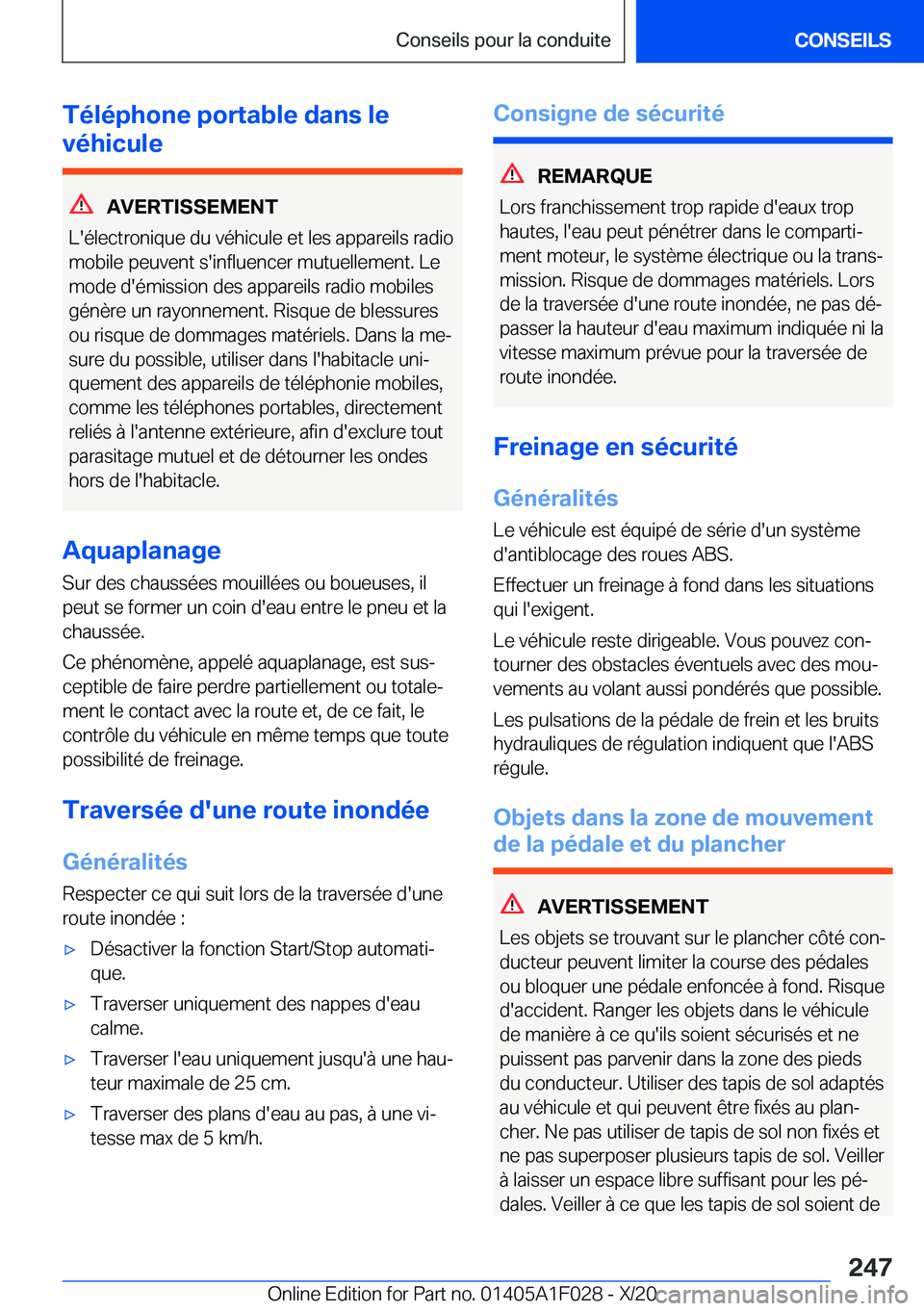 BMW X1 2021  Notices Demploi (in French) �T�é�l�é�p�h�o�n�e��p�o�r�t�a�b�l�e��d�a�n�s��l�e
�v�é�h�i�c�u�l�e
�A�V�E�R�T�I�S�S�E�M�E�N�T
�L�'�é�l�e�c�t�r�o�n�i�q�u�e��d�u��v�é�h�i�c�u�l�e��e�t��l�e�s��a�p�p�a�r�e�i�l�s��r�a�d