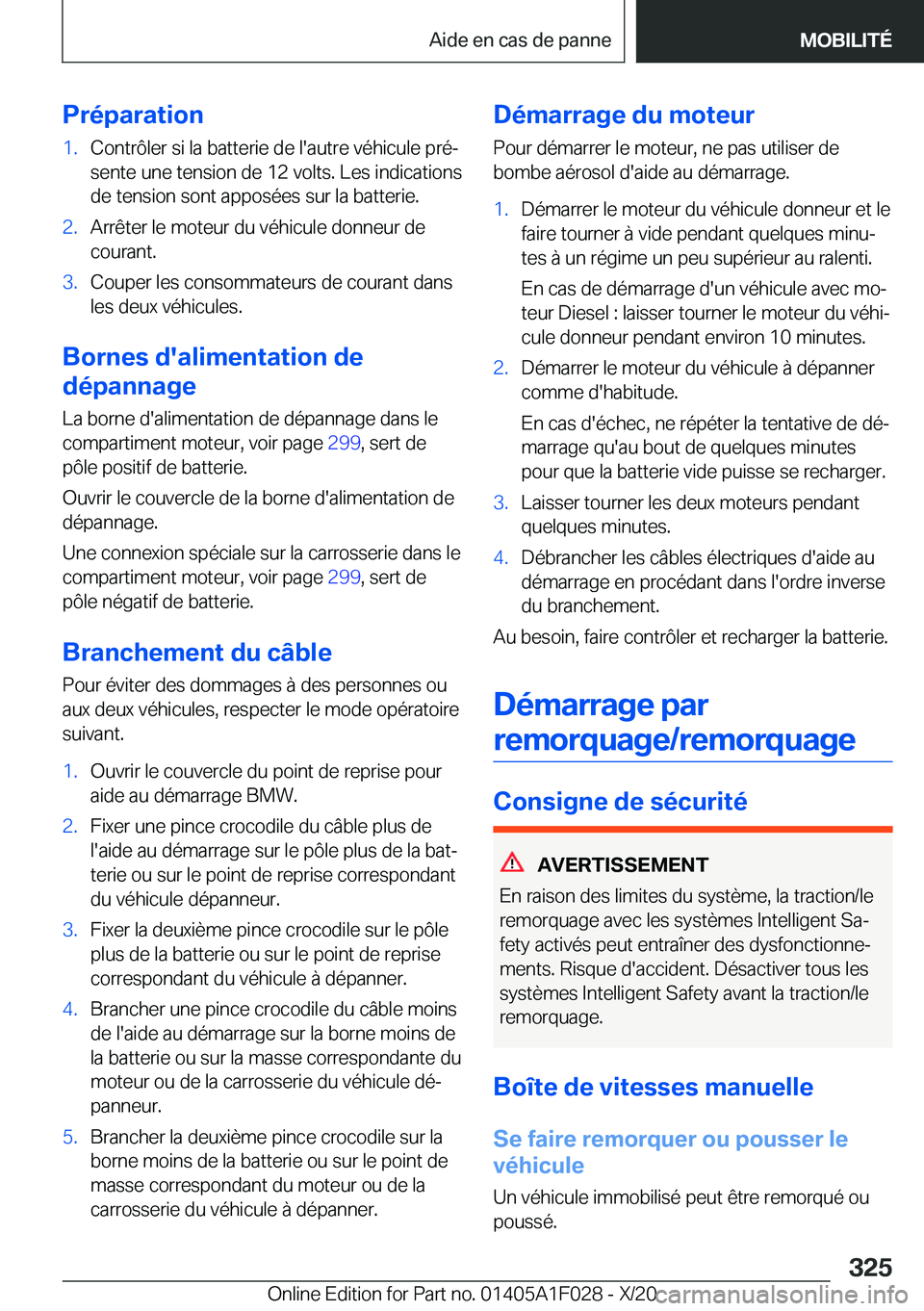 BMW X1 2021  Notices Demploi (in French) �P�r�é�p�a�r�a�t�i�o�n�1�.�C�o�n�t�r�