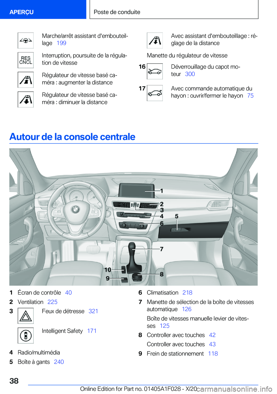 BMW X1 2021  Notices Demploi (in French) �M�a�r�c�h�e�/�a�r�r�ê�t��a�s�s�i�s�t�a�n�t��d�'�e�m�b�o�u�t�e�i�lj
�l�a�g�e\_ �1�9�9�I�n�t�e�r�r�u�p�t�i�o�n�,��p�o�u�r�s�u�i�t�e��d�e��l�a��r�é�g�u�l�aj
�t�i�o�n��d�e��v�i�t�e�s�s�