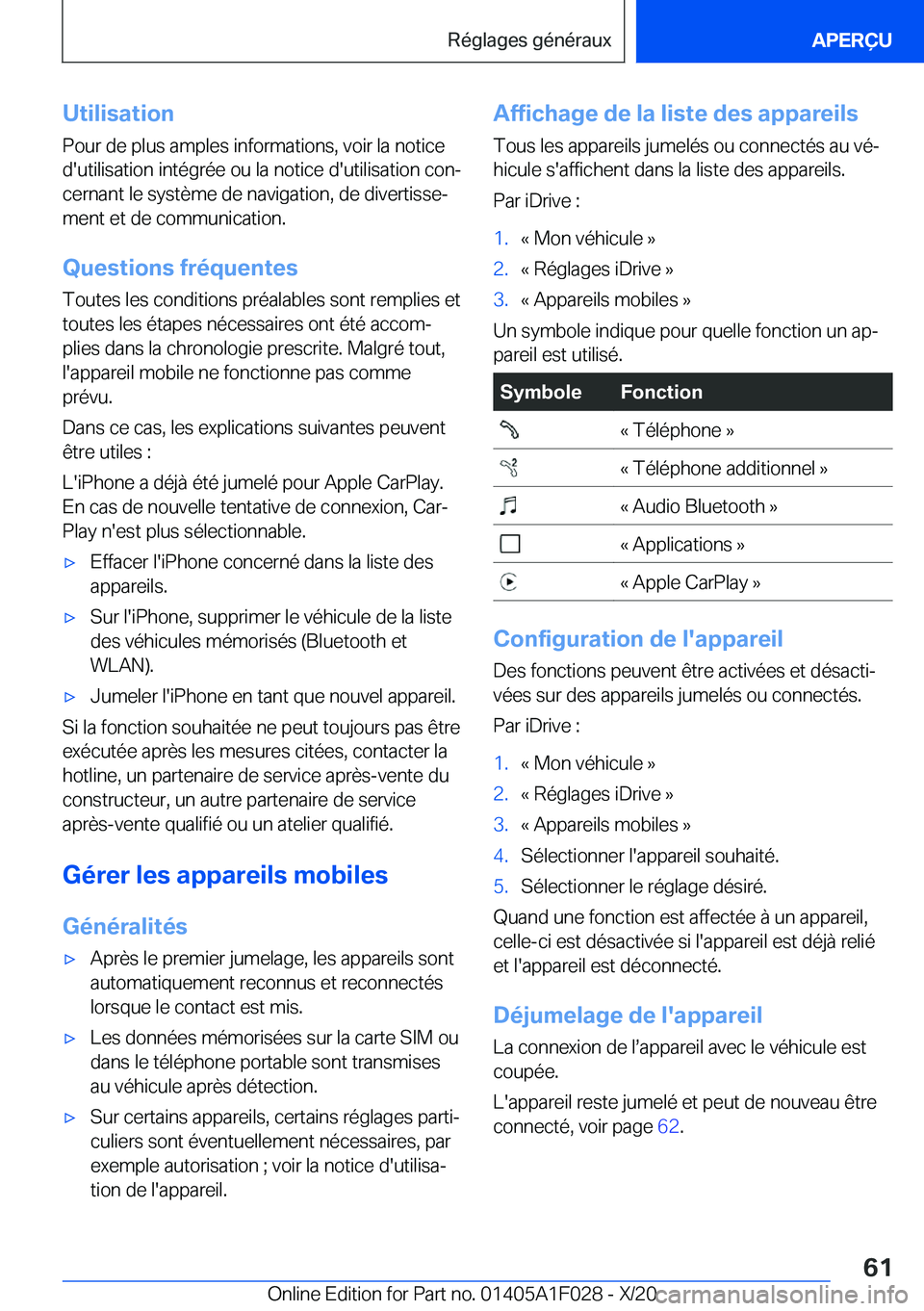 BMW X1 2021  Notices Demploi (in French) �U�t�i�l�i�s�a�t�i�o�n
�P�o�u�r��d�e��p�l�u�s��a�m�p�l�e�s��i�n�f�o�r�m�a�t�i�o�n�s�,��v�o�i�r��l�a��n�o�t�i�c�e
�d�'�u�t�i�l�i�s�a�t�i�o�n��i�n�t�é�g�r�é�e��o�u��l�a��n�o�t�i�c�e��d
