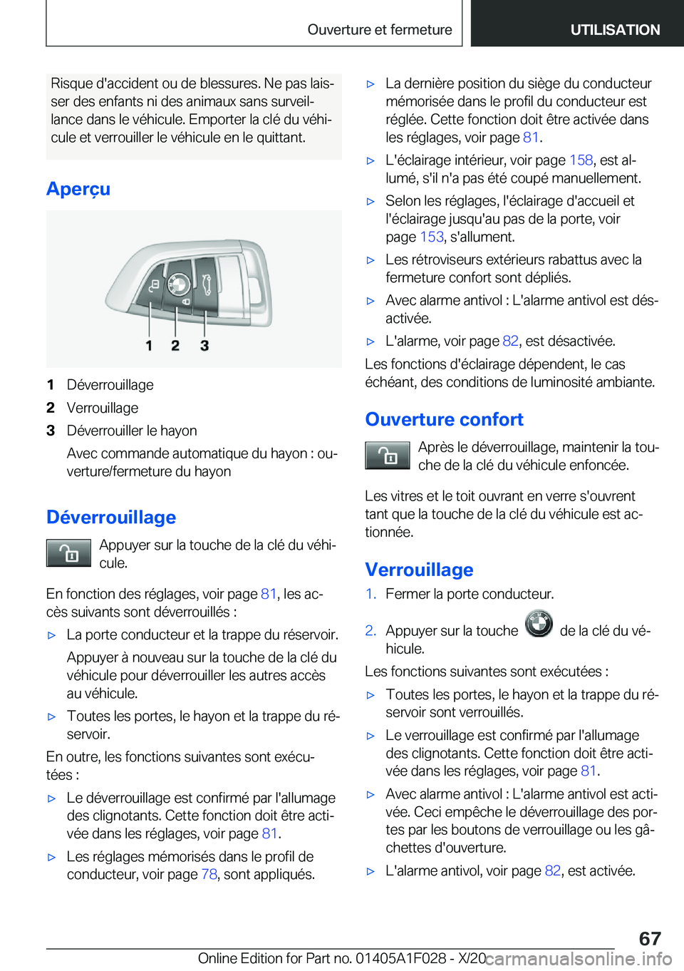 BMW X1 2021  Notices Demploi (in French) �R�i�s�q�u�e��d�'�a�c�c�i�d�e�n�t��o�u��d�e��b�l�e�s�s�u�r�e�s�.��N�e��p�a�s��l�a�i�sj�s�e�r��d�e�s��e�n�f�a�n�t�s��n�i��d�e�s��a�n�i�m�a�u�x��s�a�n�s��s�u�r�v�e�i�lj
�l�a�n�c�e��