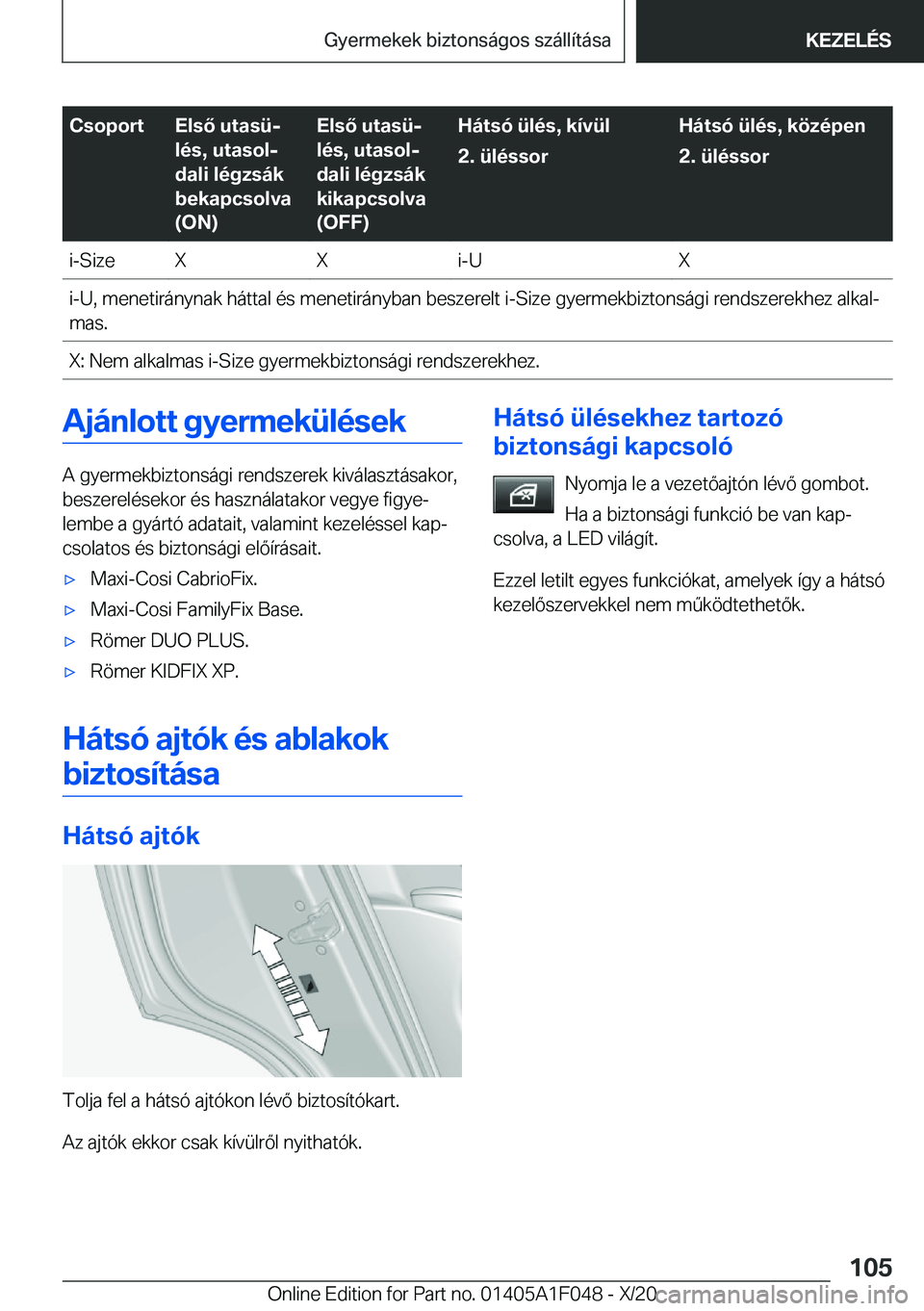 BMW X1 2021  Kezelési útmutató (in Hungarian) �C�s�o�p�o�r�t�E�l�s�