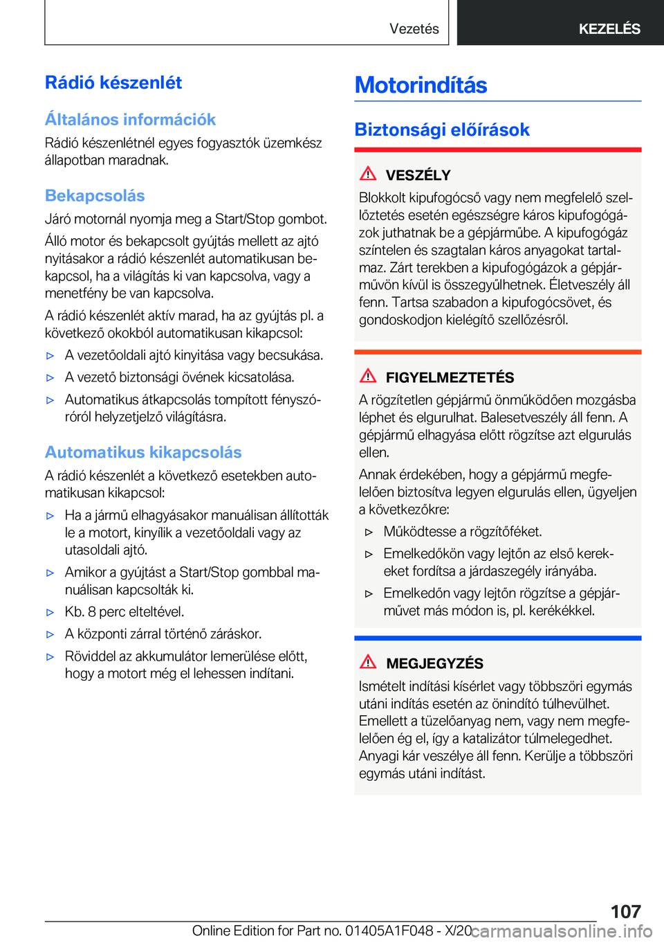 BMW X1 2021  Kezelési útmutató (in Hungarian) �R�