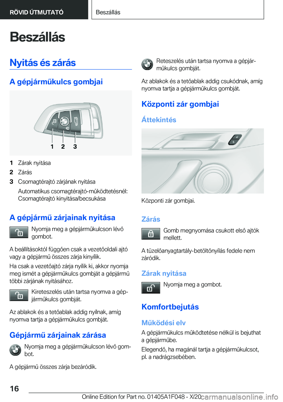 BMW X1 2021  Kezelési útmutató (in Hungarian) �B�e�s�z�
