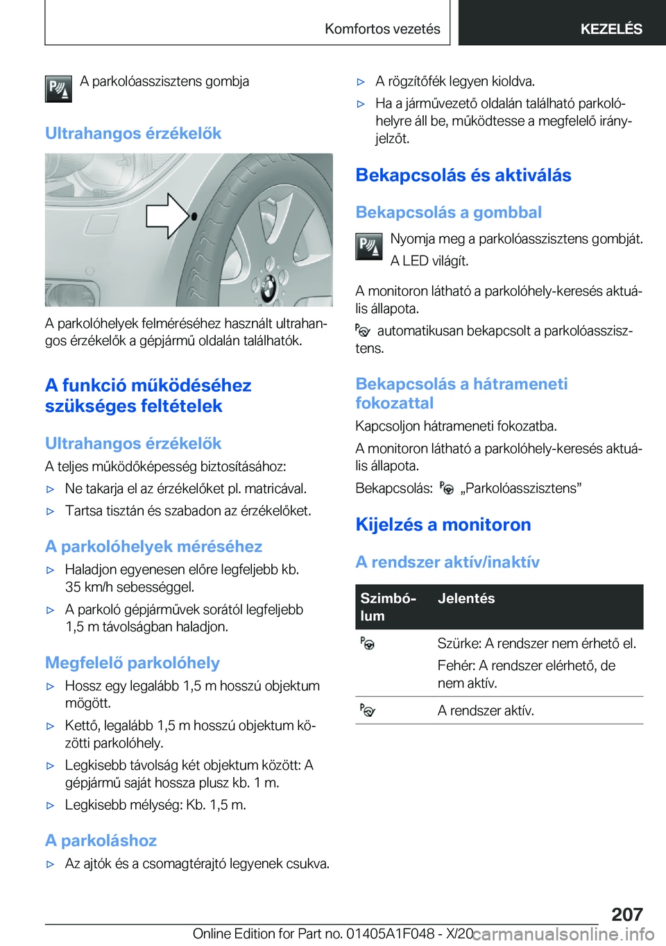 BMW X1 2021  Kezelési útmutató (in Hungarian) �A��p�a�r�k�o�l�