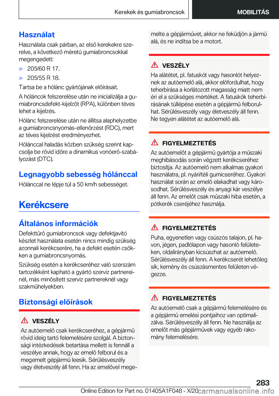 BMW X1 2021  Kezelési útmutató (in Hungarian) �H�a�s�z�n�