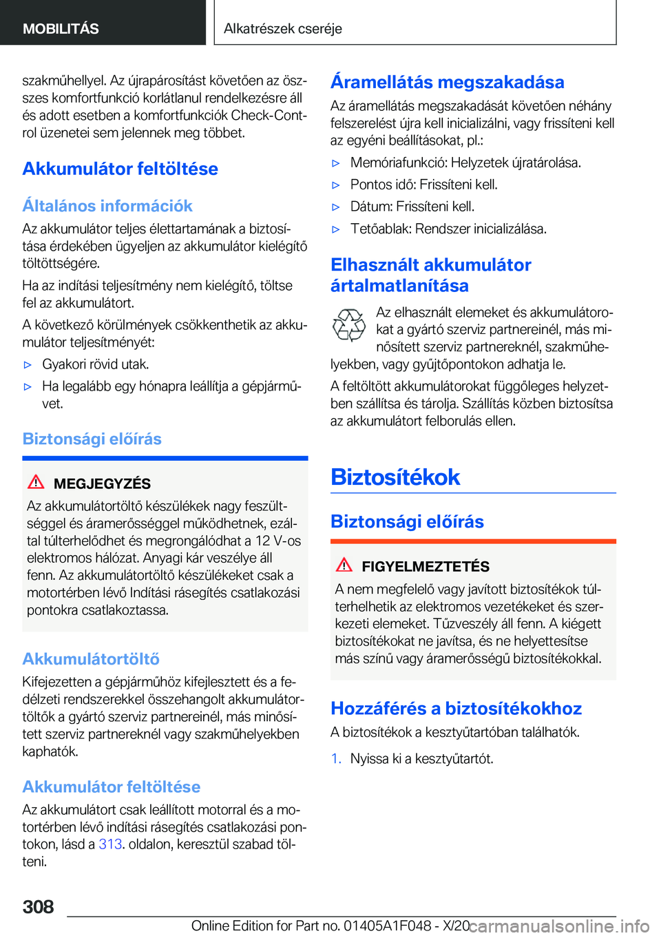 BMW X1 2021  Kezelési útmutató (in Hungarian) �s�z�a�k�m2�h�e�l�l�y�e�l�.��A�z��