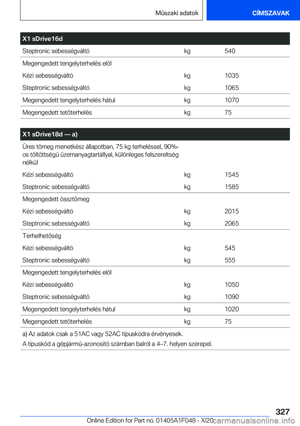 BMW X1 2021  Kezelési útmutató (in Hungarian) �X�1��s�D�r�i�v�e�1�6�d�S�t�e�p�t�r�o�n�i�c��s�e�b�e�s�s�