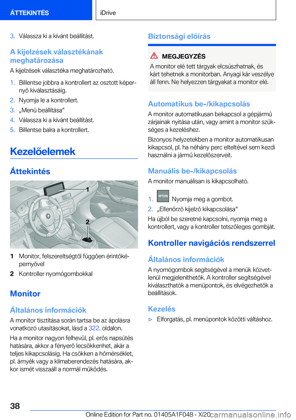 BMW X1 2021  Kezelési útmutató (in Hungarian) �3�.�V�