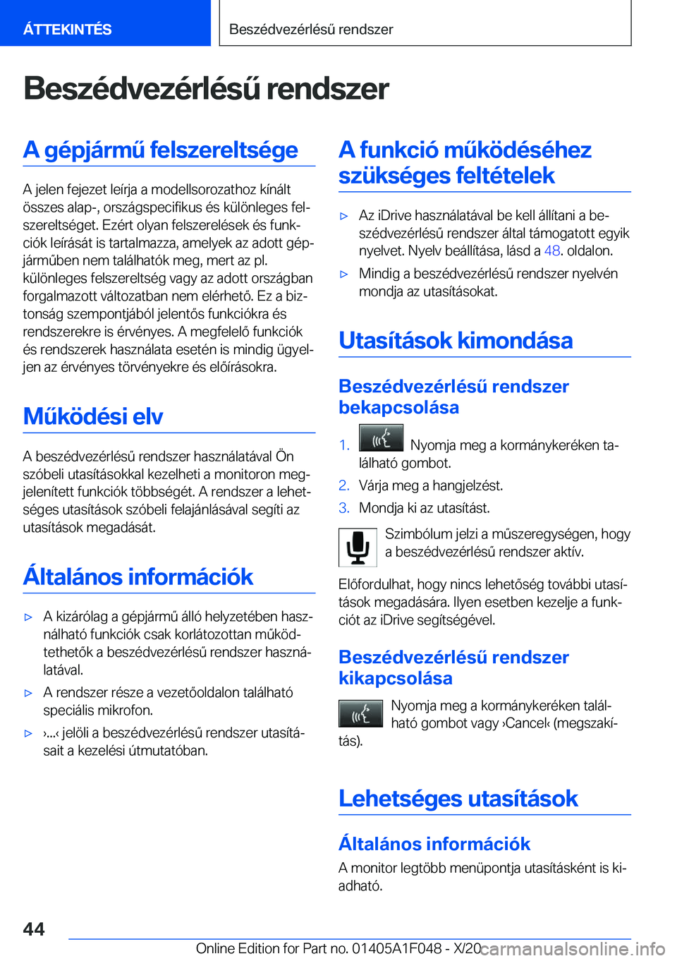 BMW X1 2021  Kezelési útmutató (in Hungarian) �B�e�s�z�