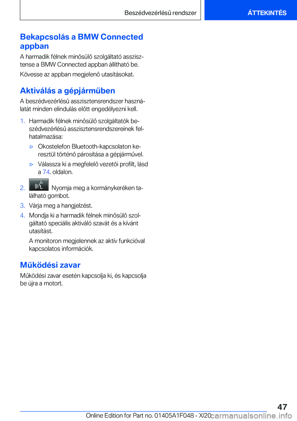 BMW X1 2021  Kezelési útmutató (in Hungarian) �B�e�k�a�p�c�s�o�l�