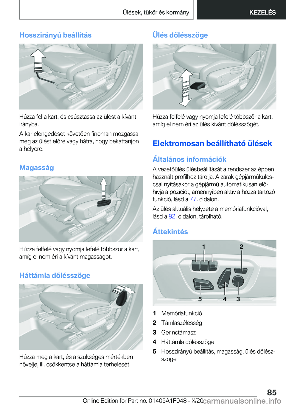 BMW X1 2021  Kezelési útmutató (in Hungarian) �H�o�s�s�z�i�r�