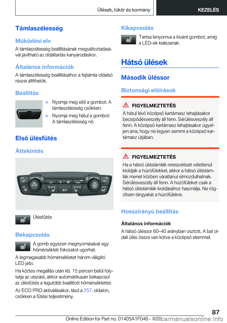 BMW X1 2021  Kezelési útmutató (in Hungarian) �T�