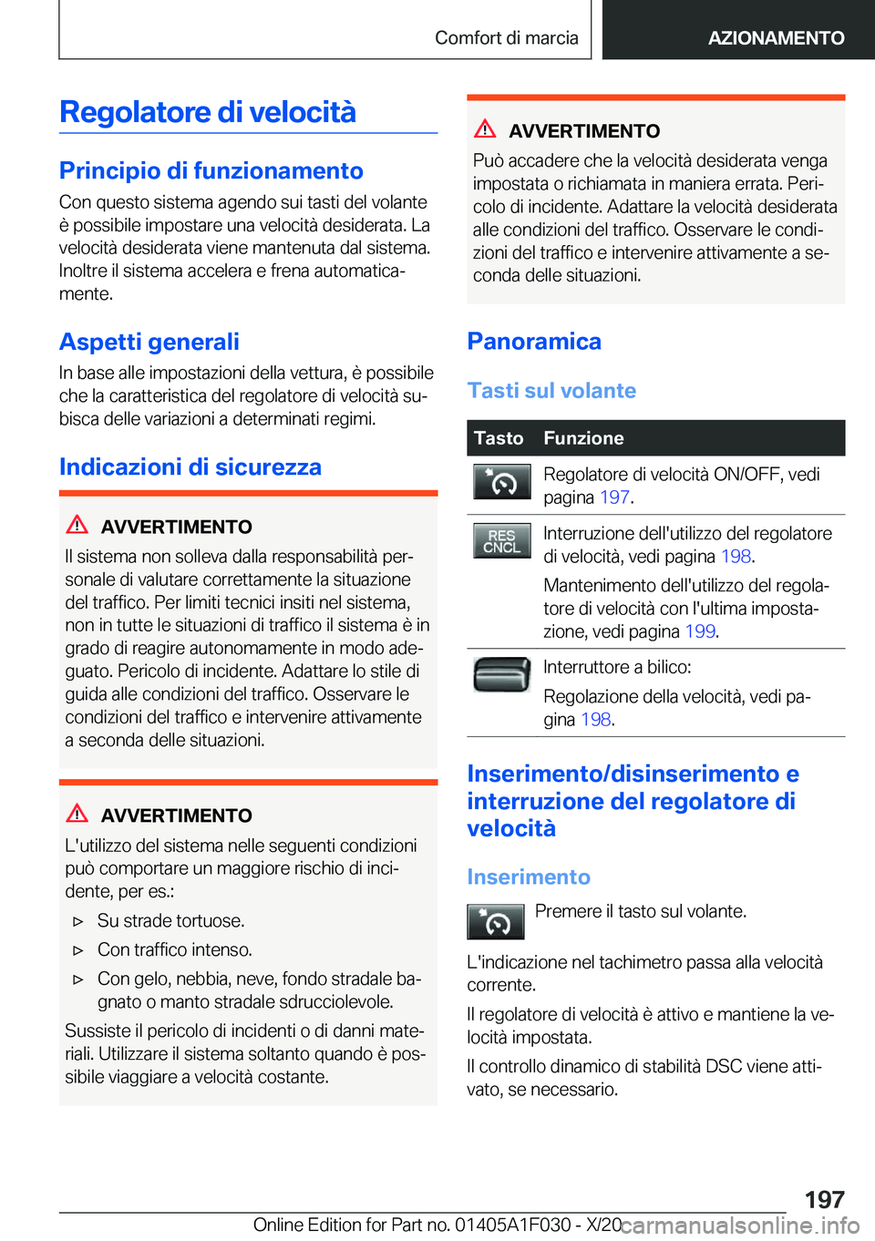 BMW X1 2021  Libretti Di Uso E manutenzione (in Italian) �R�e�g�o�l�a�t�o�r�e��d�i��v�e�l�o�c�i�t�