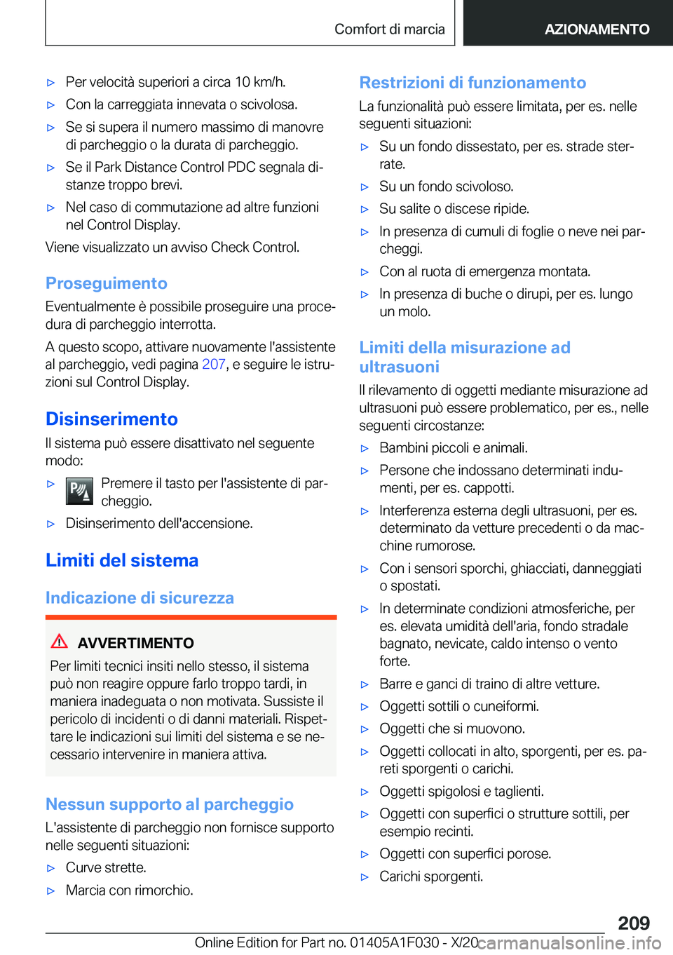 BMW X1 2021  Libretti Di Uso E manutenzione (in Italian) 'x�P�e�r��v�e�l�o�c�i�t�