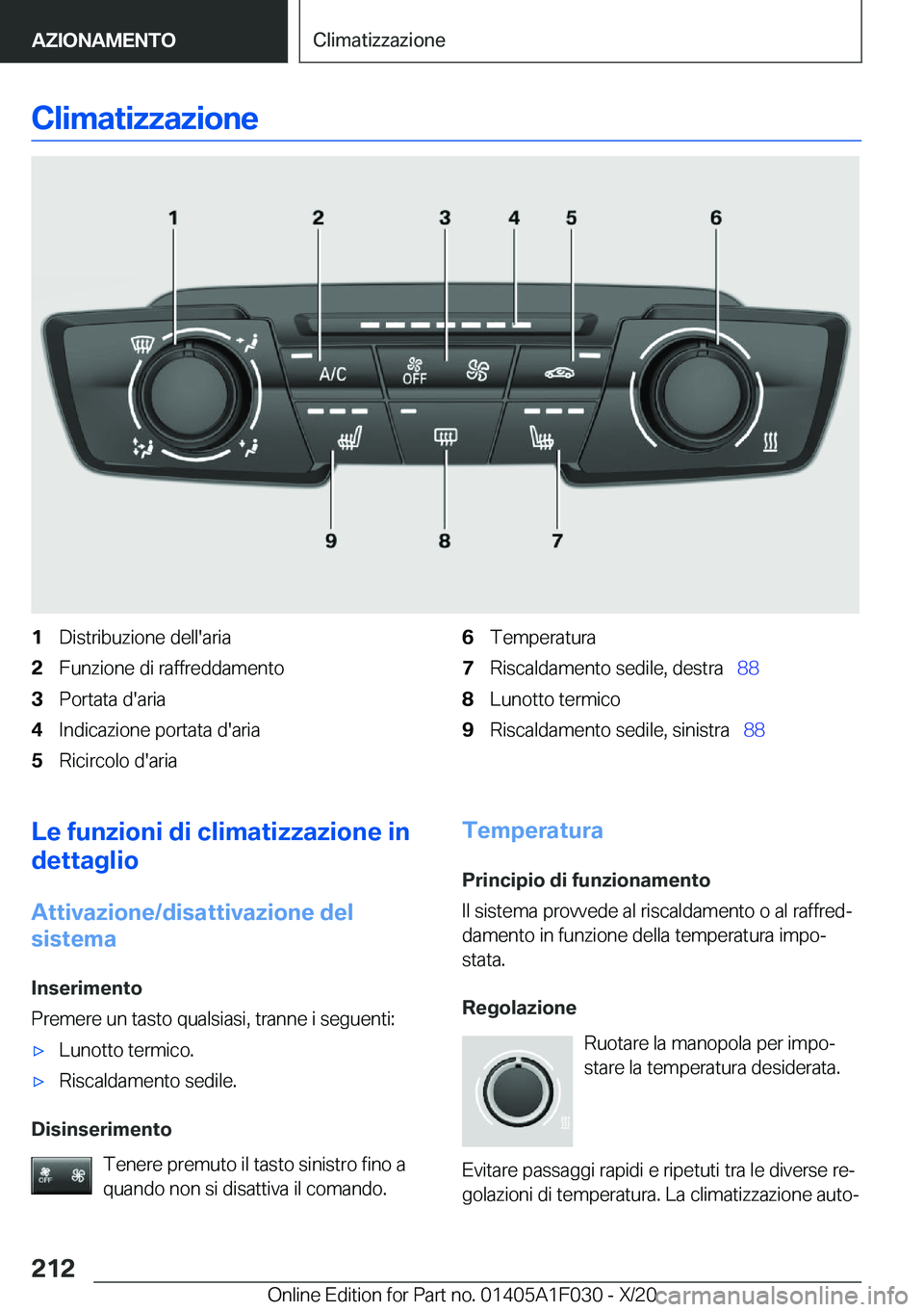 BMW X1 2021  Libretti Di Uso E manutenzione (in Italian) �C�l�i�m�a�t�i�z�z�a�z�i�o�n�e�1�D�i�s�t�r�i�b�u�z�i�o�n�e��d�e�l�l�'�a�r�i�a�2�F�u�n�z�i�o�n�e��d�i��r�a�f�f�r�e�d�d�a�m�e�n�t�o�3�P�o�r�t�a�t�a��d�'�a�r�i�a�4�I�n�d�i�c�a�z�i�o�n�e��p�o