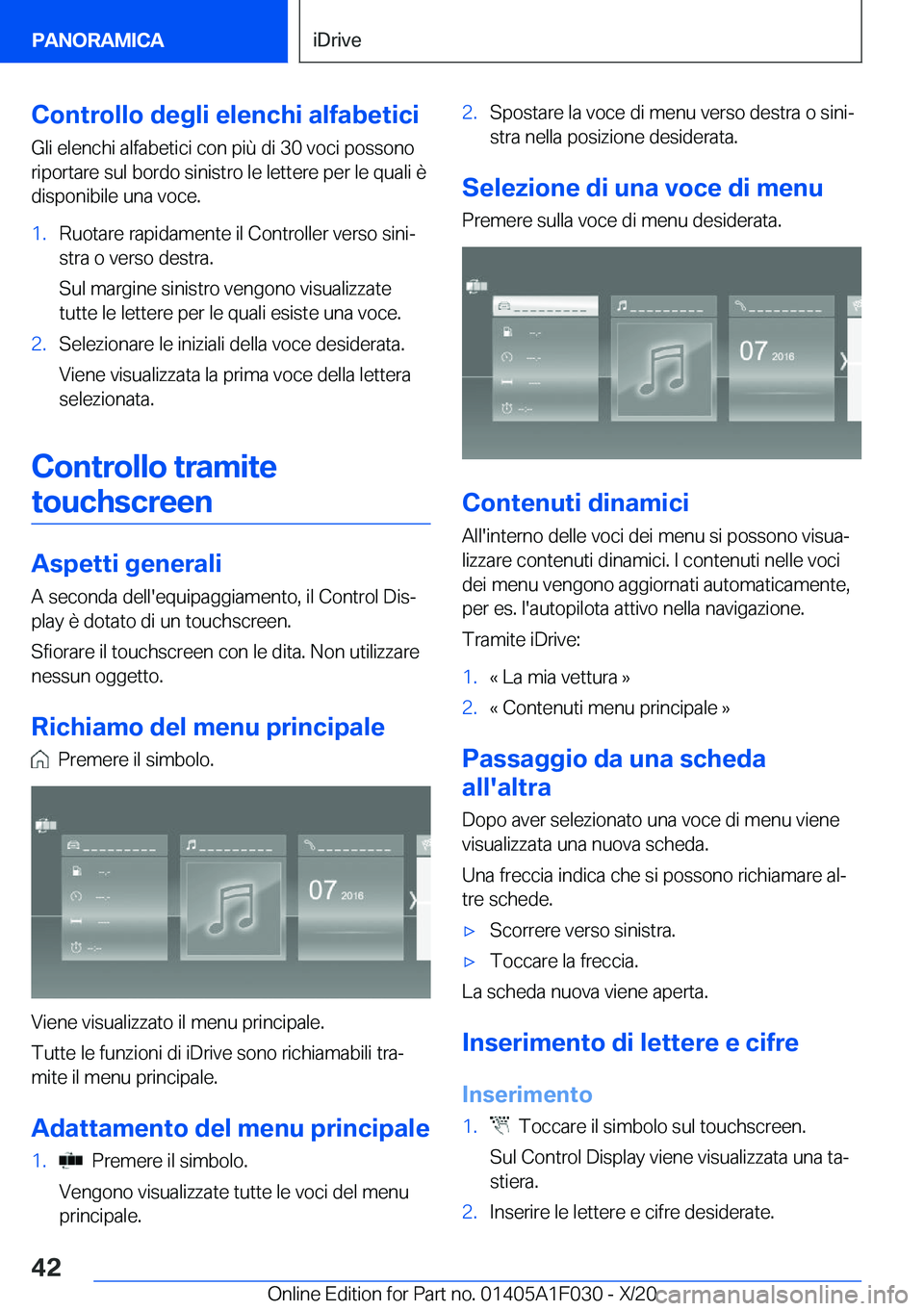 BMW X1 2021  Libretti Di Uso E manutenzione (in Italian) �C�o�n�t�r�o�l�l�o��d�e�g�l�i��e�l�e�n�c�h�i��a�l�f�a�b�e�t�i�c�i�G�l�i��e�l�e�n�c�h�i��a�l�f�a�b�e�t�i�c�i��c�o�n��p�i�