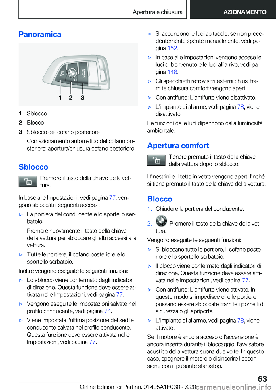 BMW X1 2021  Libretti Di Uso E manutenzione (in Italian) �P�a�n�o�r�a�m�i�c�a�1�S�b�l�o�c�c�o�2�B�l�o�c�c�o�3�S�b�l�o�c�c�o��d�e�l��c�o�f�a�n�o��p�o�s�t�e�r�i�o�r�e�C�o�n��a�z�i�o�n�a�m�e�n�t�o��a�u�t�o�m�a�t�i�c�o��d�e�l��c�o�f�a�n�o��p�oª �s�t�e
