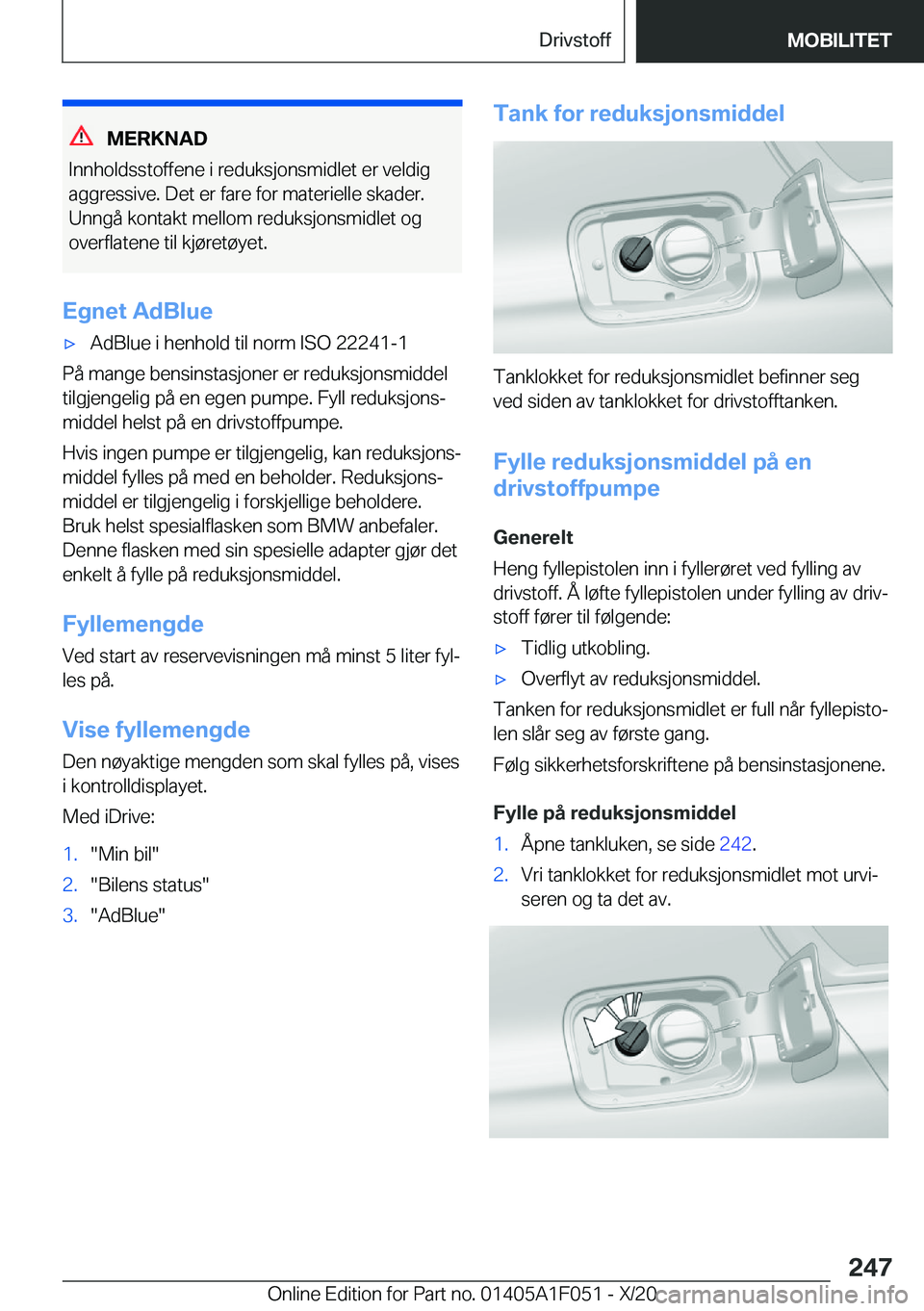 BMW X1 2021  InstruksjonsbØker (in Norwegian) �M�E�R�K�N�A�D
�I�n�n�h�o�l�d�s�s�t�o�f�f�e�n�e��i��r�e�d�u�k�s�j�o�n�s�m�i�d�l�e�t��e�r��v�e�l�d�i�g
�a�g�g�r�e�s�s�i�v�e�.��D�e�t��e�r��f�a�r�e��f�o�r��m�a�t�e�r�i�e�l�l�e��s�k�a�d�e�r�.
�