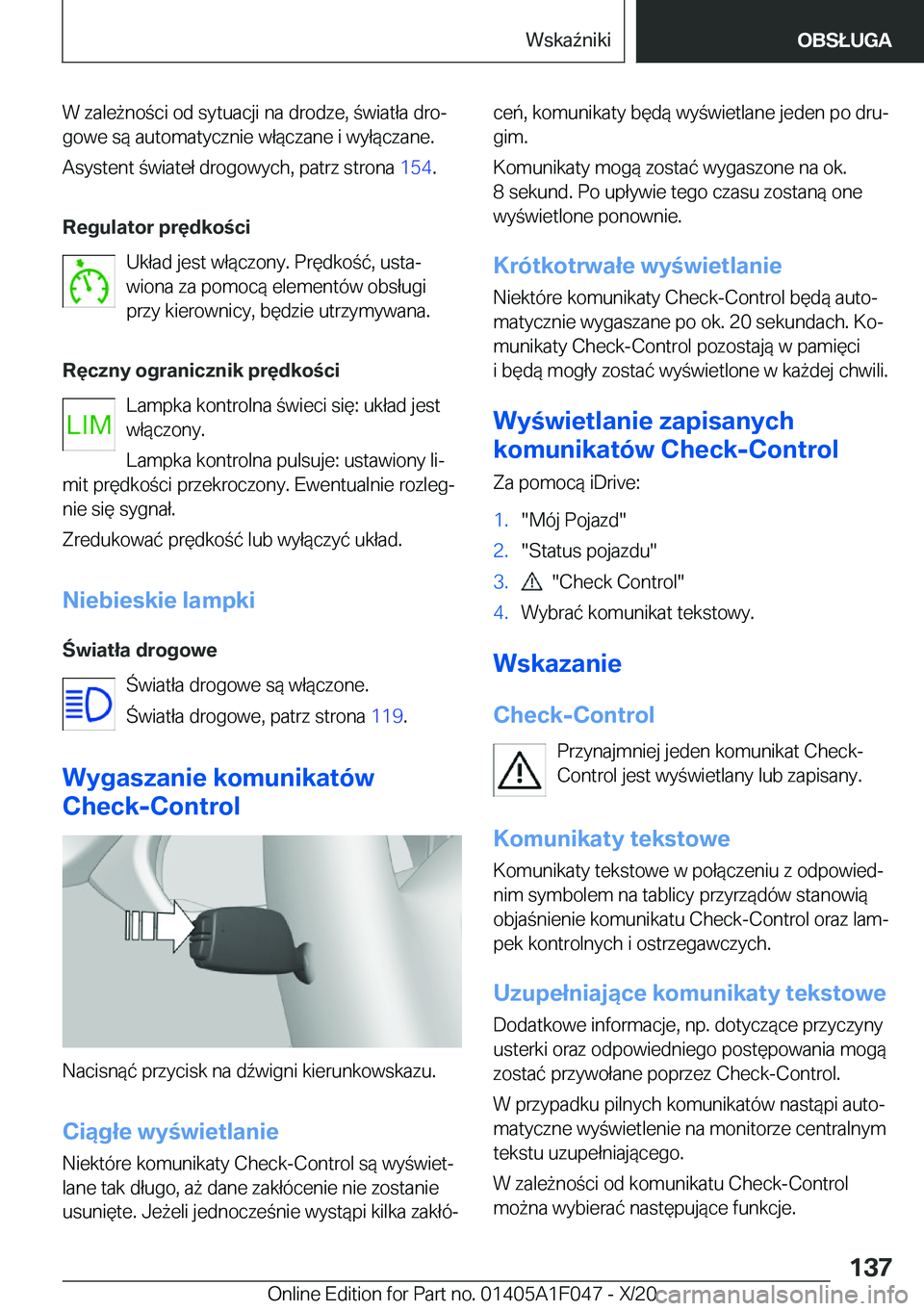 BMW X1 2021  Instrukcja obsługi (in Polish) �W��z�a�l�e9�n�o�c�i��o�d��s�y�t�u�a�c�j�i��n�a��d�r�o�d�z�e�,��w�i�a�t�ł�a��d�r�oj
�g�o�w�e��s�