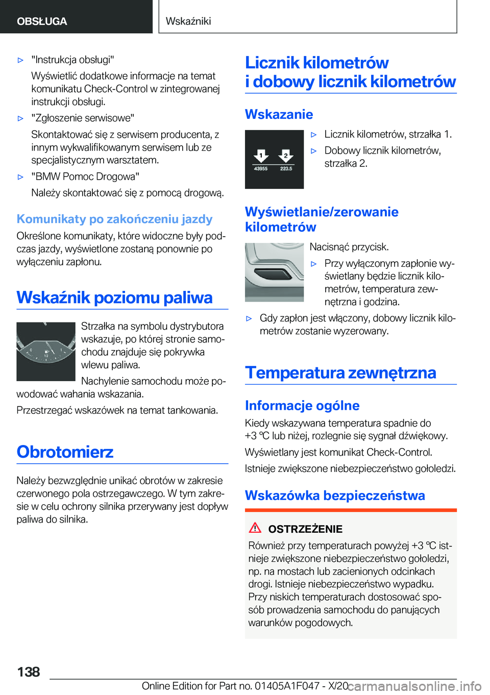 BMW X1 2021  Instrukcja obsługi (in Polish) 'x��I�n�s�t�r�u�k�c�j�a��o�b�s�ł�u�g�i�
�W�y�w�i�e�t�l�i�