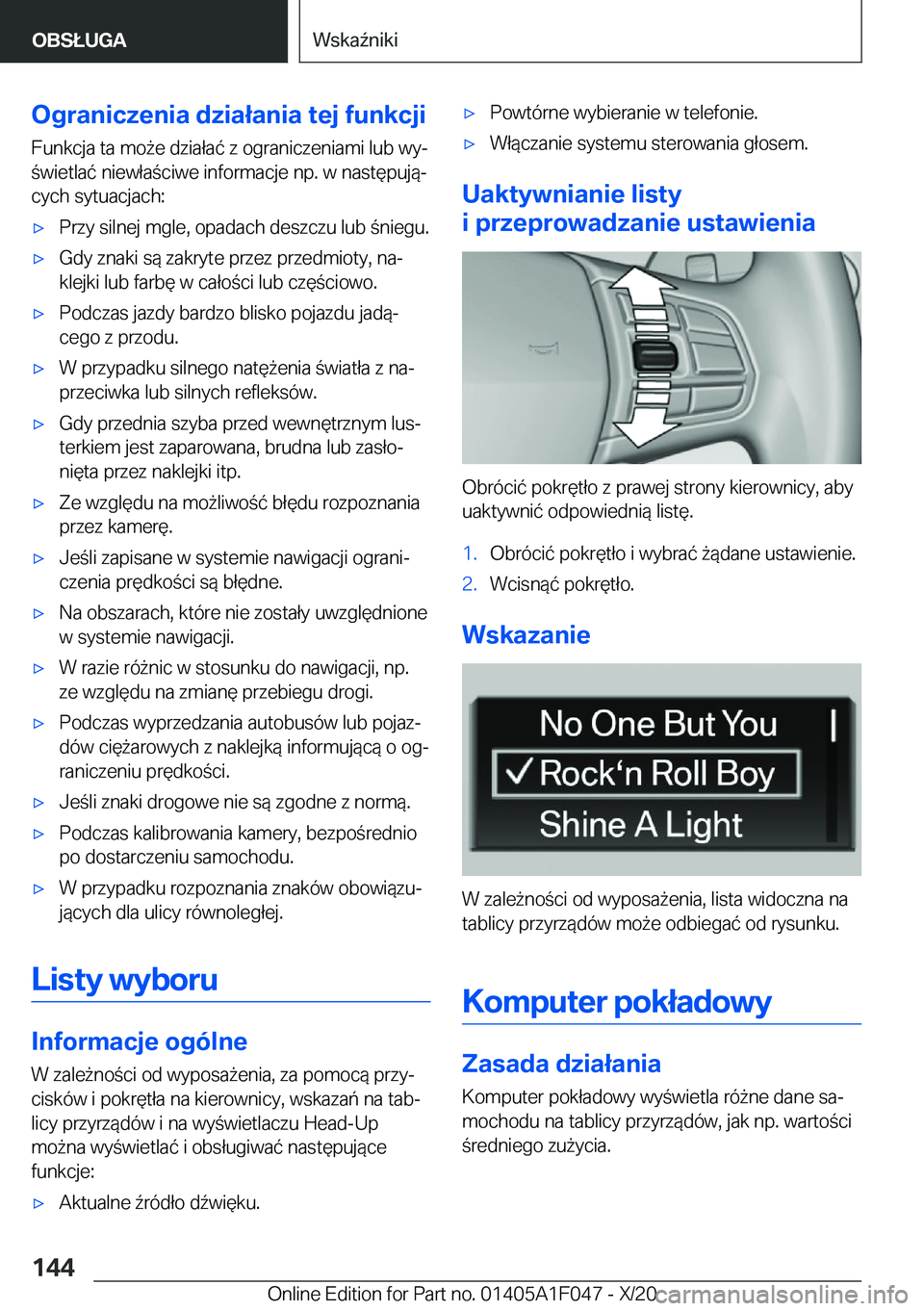 BMW X1 2021  Instrukcja obsługi (in Polish) �O�g�r�a�n�i�c�z�e�n�i�a��d�z�i�a�ł�a�n�i�a��t�e�j��f�u�n�k�c�j�i
�F�u�n�k�c�j�a��t�a��m�o9�e��d�z�i�a�ł�a�