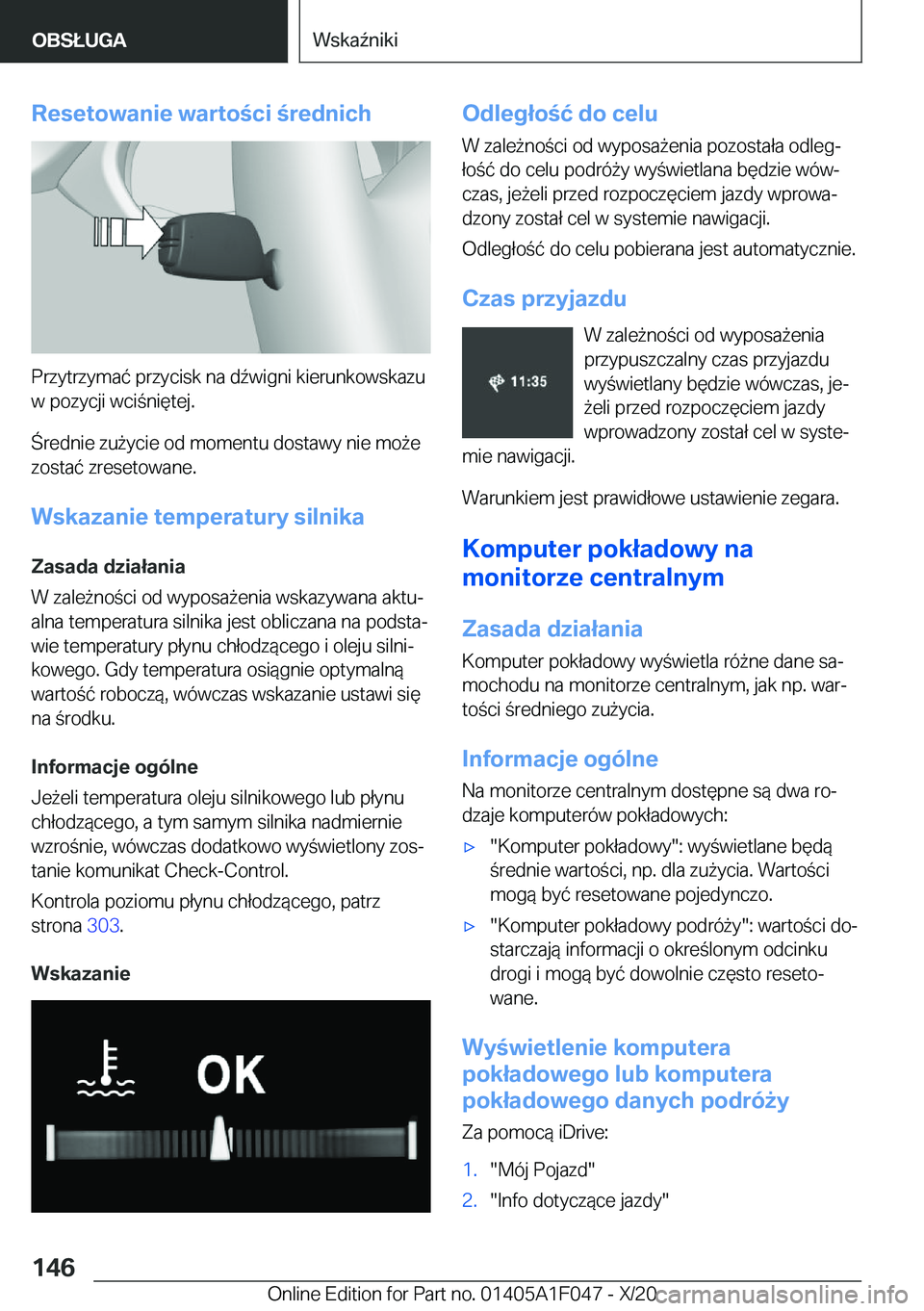 BMW X1 2021  Instrukcja obsługi (in Polish) �R�e�s�e�t�o�w�a�n�i�e��w�a�r�t�o�c�i��r�e�d�n�i�c�h
�P�r�z�y�t�r�z�y�m�a�