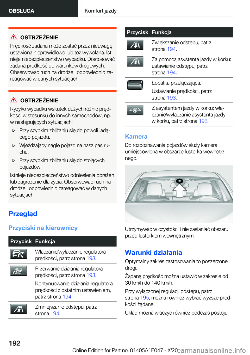 BMW X1 2021  Instrukcja obsługi (in Polish) �O�S�T�R�Z�E8�E�N�I�E
�P�r�