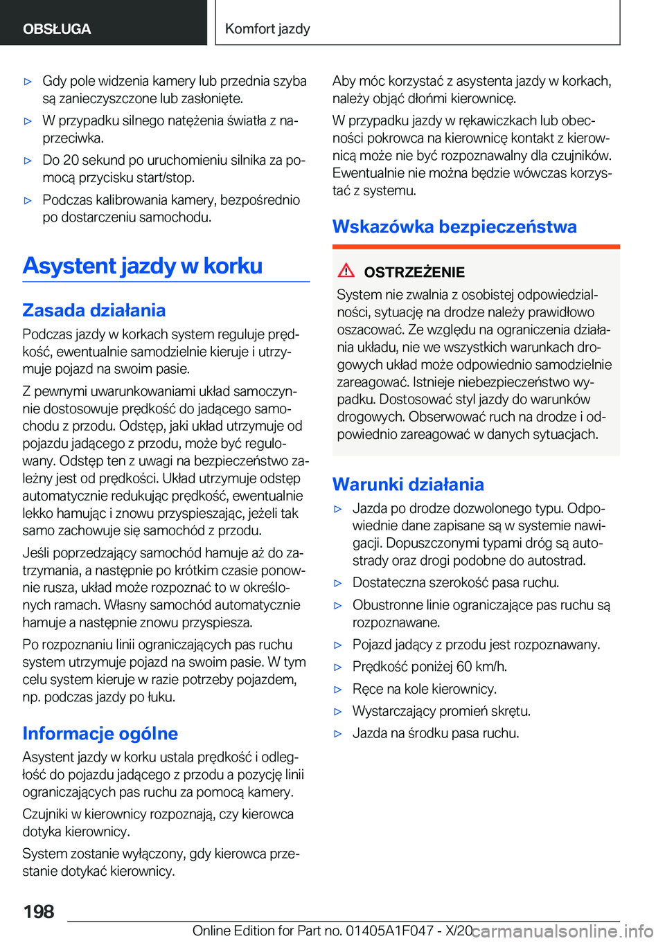 BMW X1 2021  Instrukcja obsługi (in Polish) 'x�G�d�y��p�o�l�e��w�i�d�z�e�n�i�a��k�a�m�e�r�y��l�u�b��p�r�z�e�d�n�i�a��s�z�y�b�a�s�