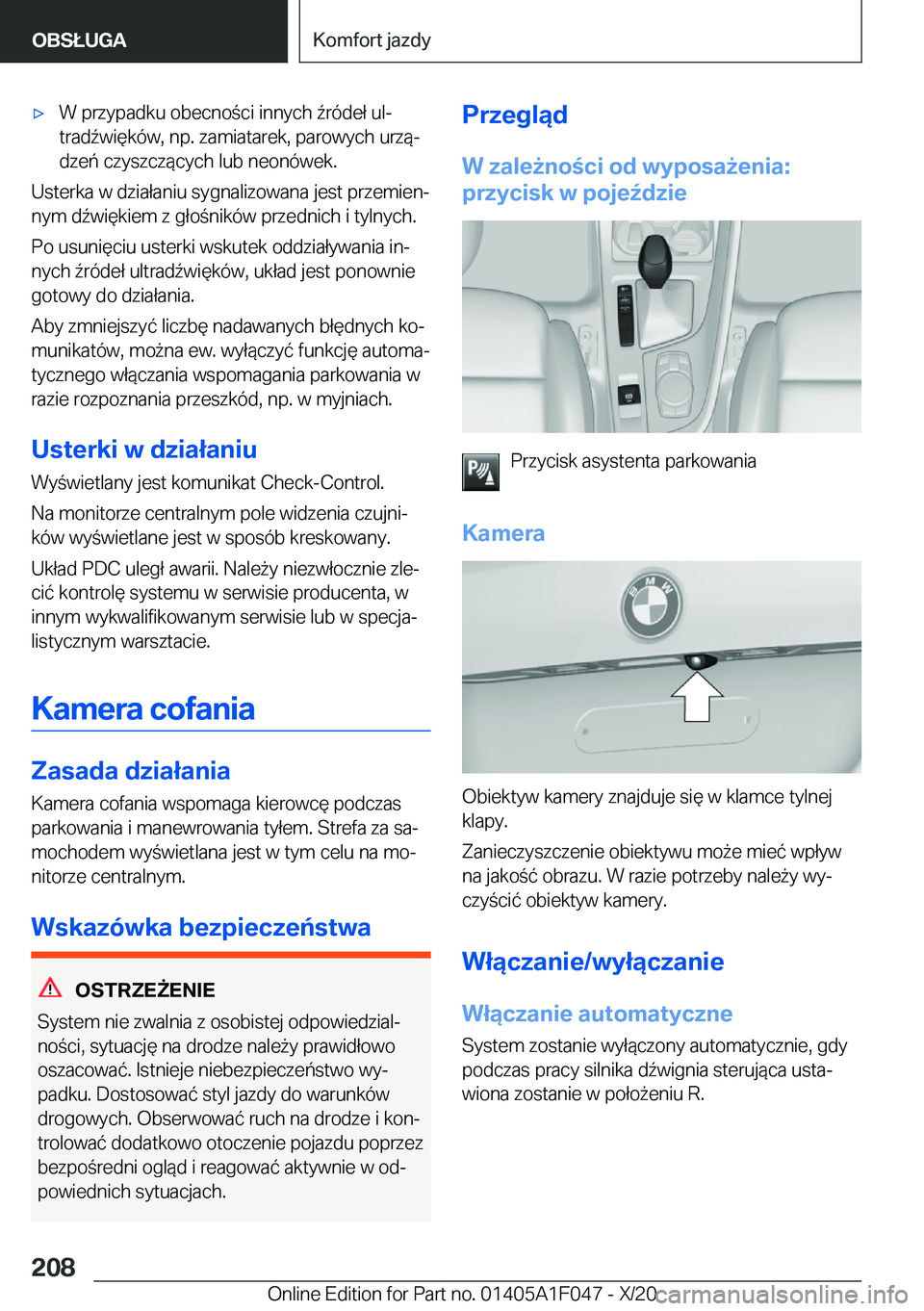 BMW X1 2021  Instrukcja obsługi (in Polish) 'x�W��p�r�z�y�p�a�d�k�u��o�b�e�c�n�o�c�i��i�n�n�y�c�h�7�r�