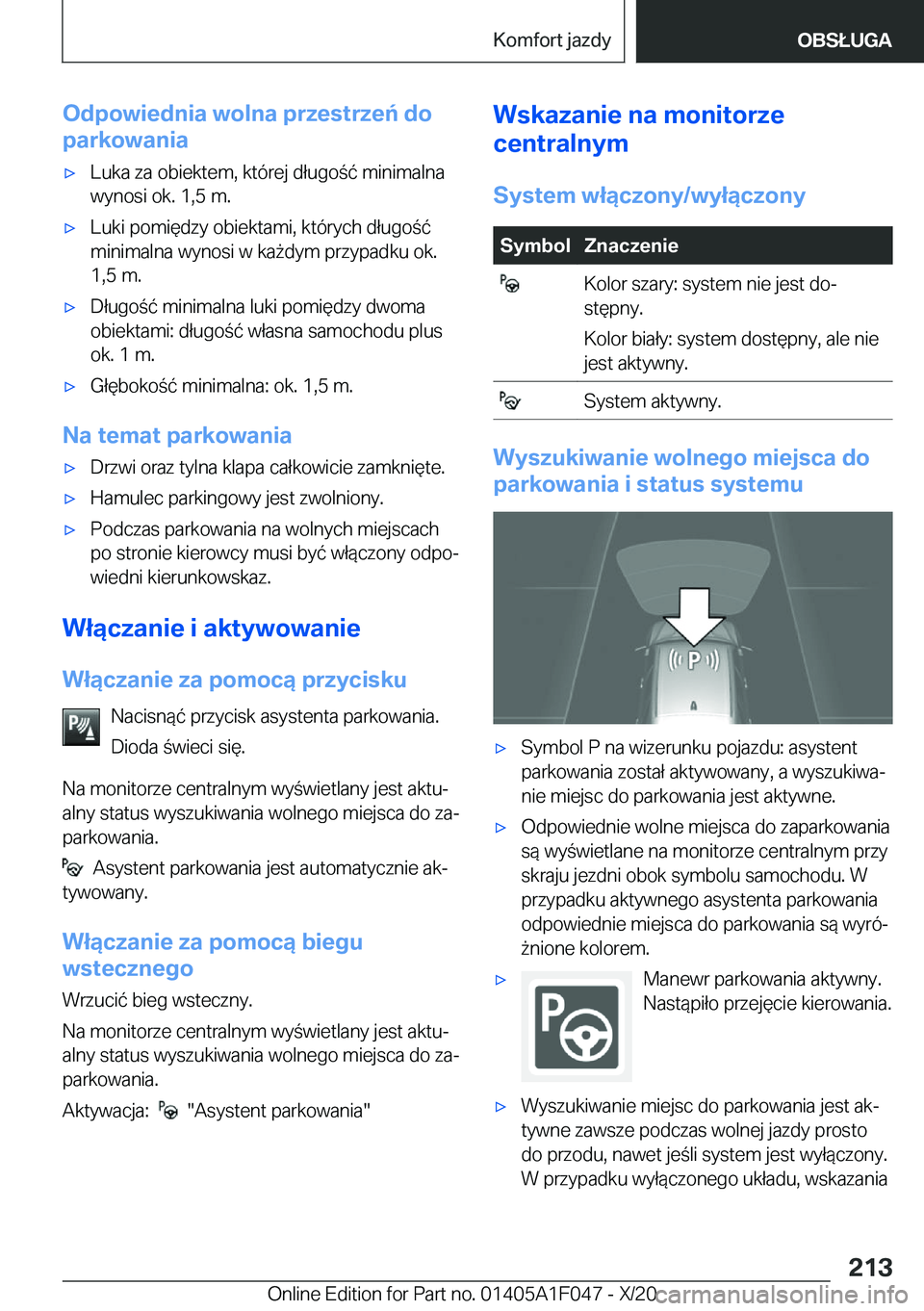 BMW X1 2021  Instrukcja obsługi (in Polish) �O�d�p�o�w�i�e�d�n�i�a��w�o�l�n�a��p�r�z�e�s�t�r�z�e�