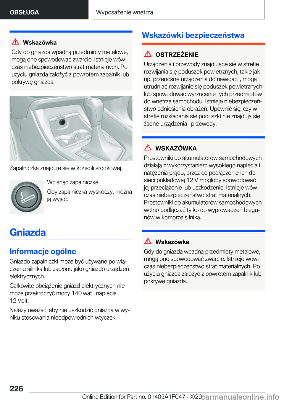 BMW X1 2021  Instrukcja obsługi (in Polish) �W�s�k�a�z�