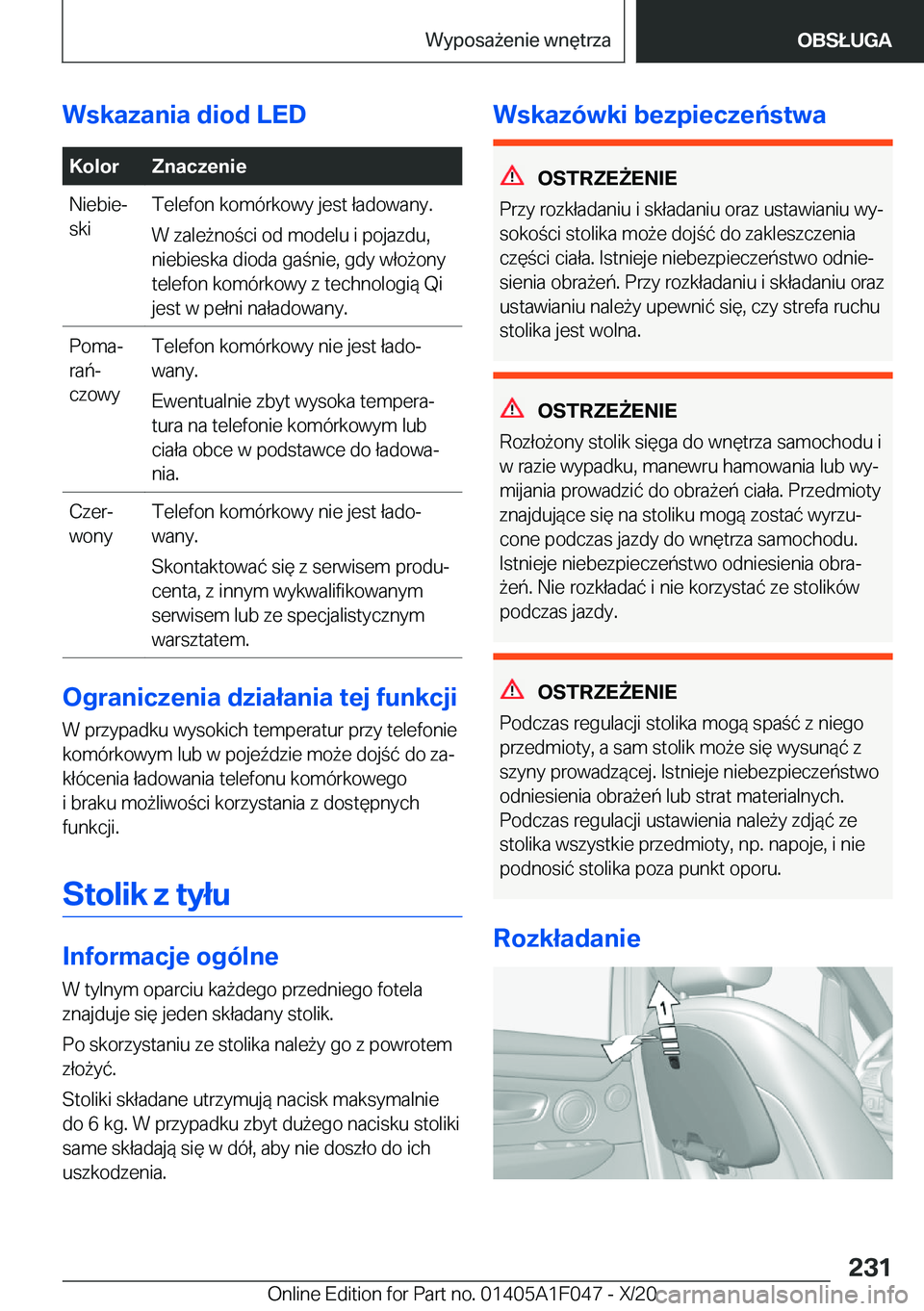 BMW X1 2021  Instrukcja obsługi (in Polish) �W�s�k�a�z�a�n�i�a��d�i�o�d��L�E�D�K�o�l�o�r�Z�n�a�c�z�e�n�i�e�N�i�e�b�i�ej
�s�k�i�T�e�l�e�f�o�n��k�o�m�