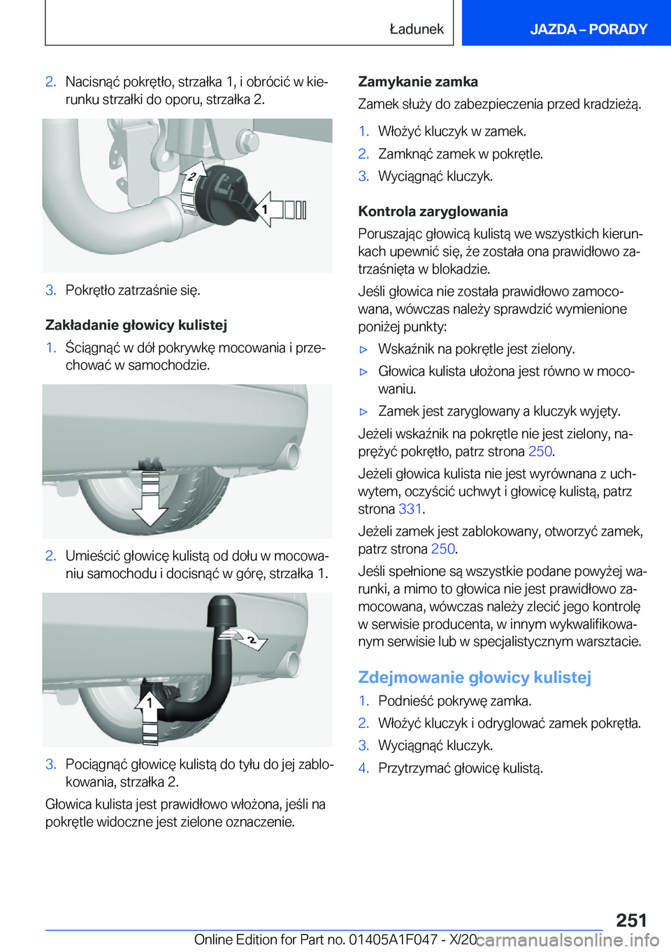 BMW X1 2021  Instrukcja obsługi (in Polish) �2�.�N�a�c�i�s�n�