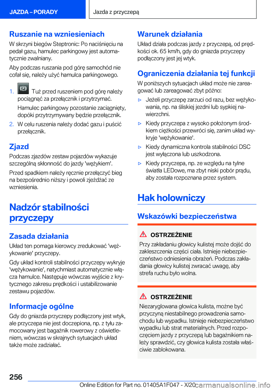 BMW X1 2021  Instrukcja obsługi (in Polish) �R�u�s�z�a�n�i�e��n�a��w�z�n�i�e�s�i�e�n�i�a�c�h
�W��s�k�r�z�y�n�i��b�i�e�g�
