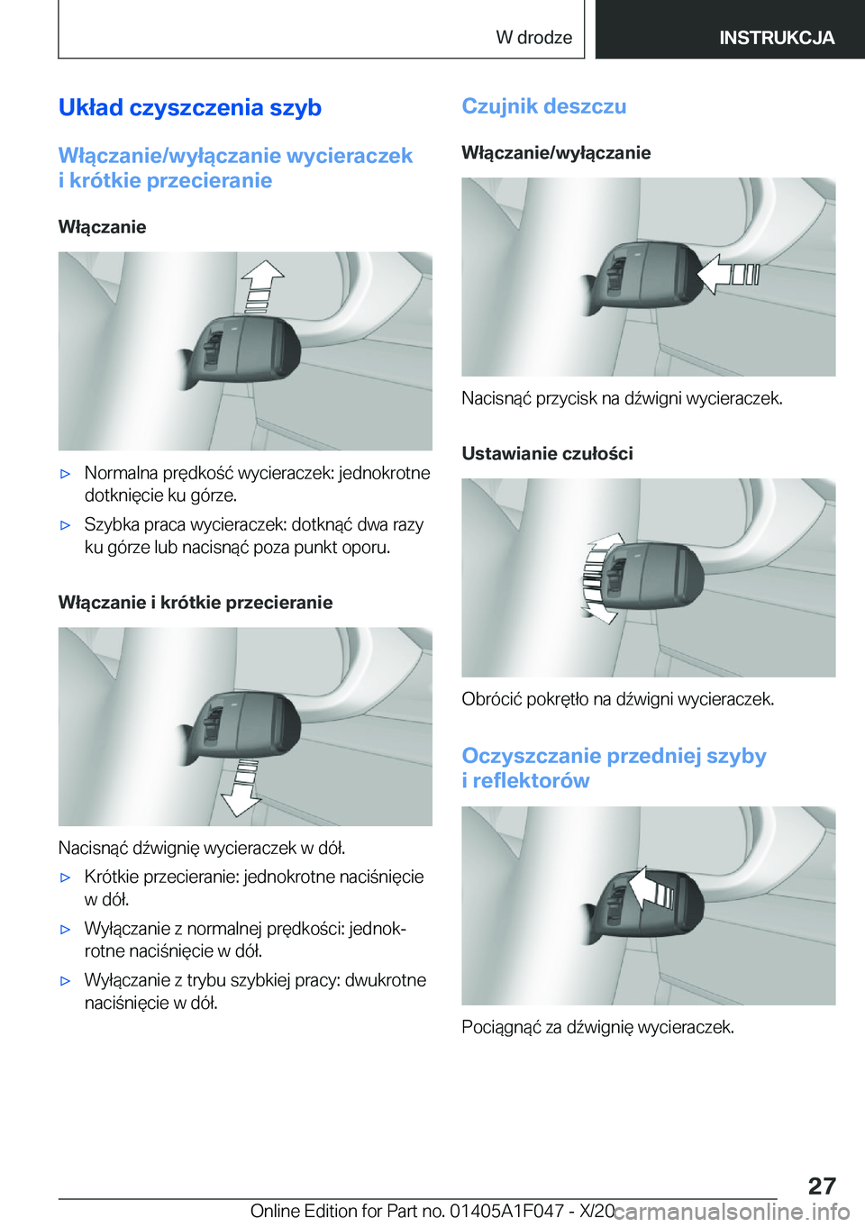 BMW X1 2021  Instrukcja obsługi (in Polish) �U�k�ł�a�d��c�z�y�s�z�c�z�e�n�i�a��s�z�y�b
�W�ł�ą�c�z�a�n�i�e�/�w�y�ł�ą�c�z�a�n�i�e��w�y�c�i�e�r�a�c�z�e�k
�i��k�r�