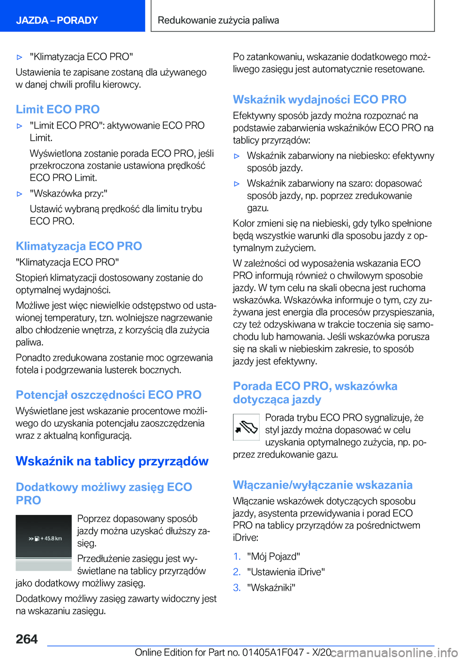 BMW X1 2021  Instrukcja obsługi (in Polish) 'x��K�l�i�m�a�t�y�z�a�c�j�a��E�C�O��P�R�O�
�U�s�t�a�w�i�e�n�i�a��t�e��z�a�p�i�s�a�n�e��z�o�s�t�a�n�