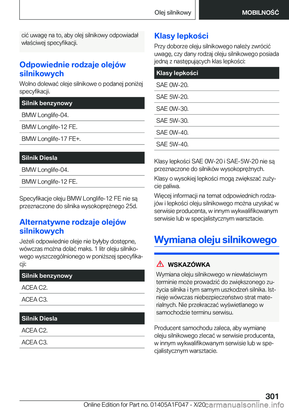BMW X1 2021  Instrukcja obsługi (in Polish) �c�i�