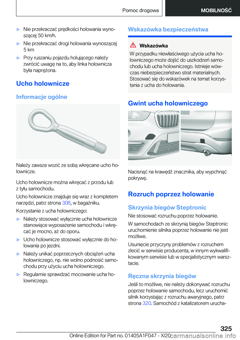 BMW X1 2021  Instrukcja obsługi (in Polish) 'x�N�i�e��p�r�z�e�k�r�a�c�z�a�