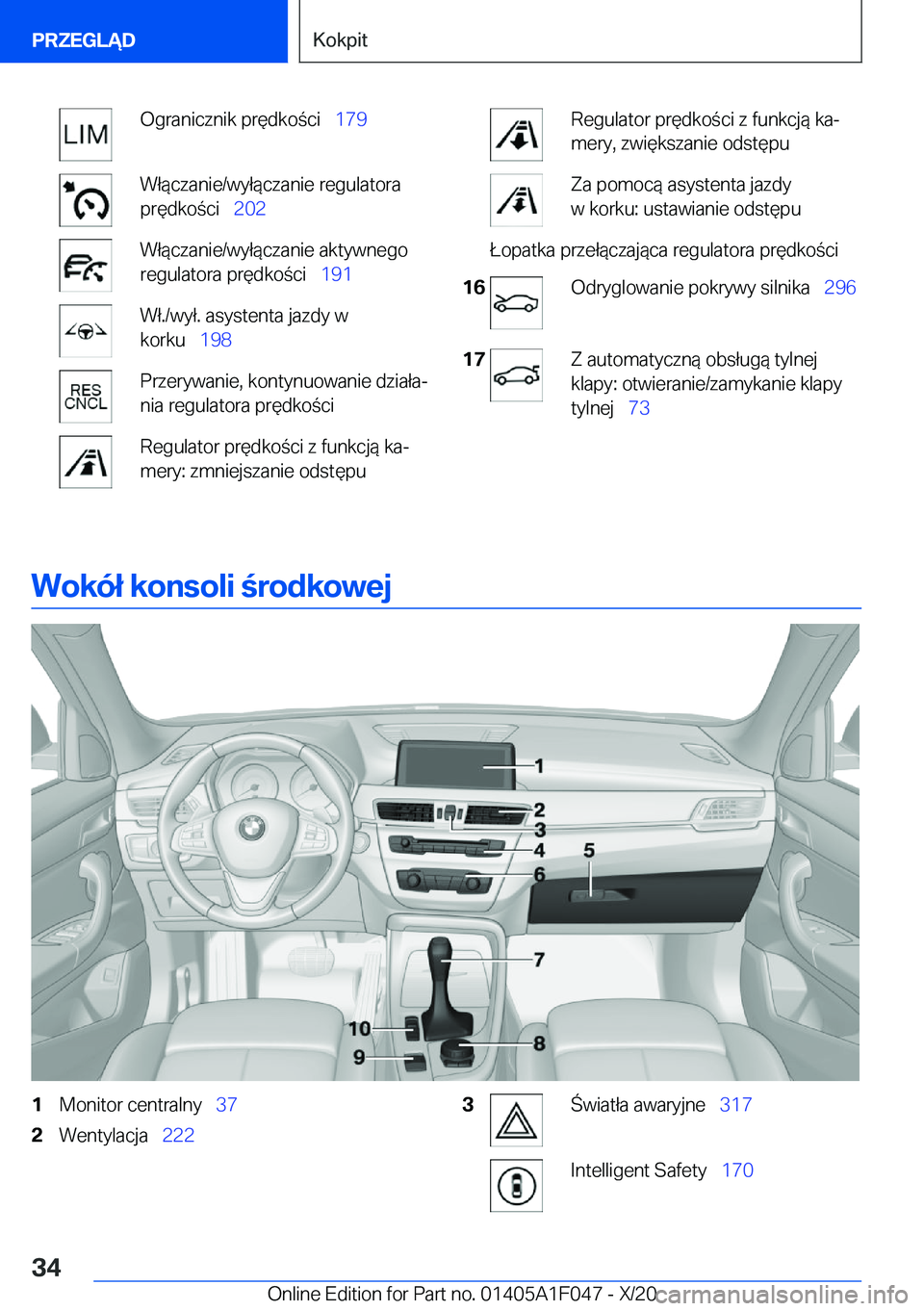 BMW X1 2021  Instrukcja obsługi (in Polish) �O�g�r�a�n�i�c�z�n�i�k��p�r�
