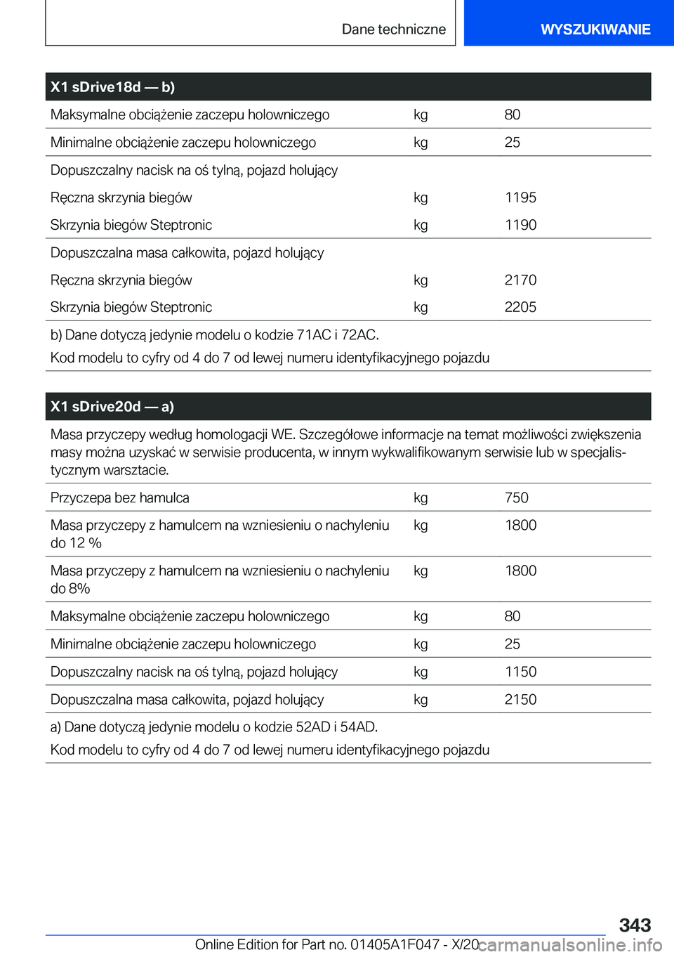 BMW X1 2021  Instrukcja obsługi (in Polish) �X�1��s�D�r�i�v�e�1�8�d�n��b�
�M�a�k�s�y�m�a�l�n�e��o�b�c�i�