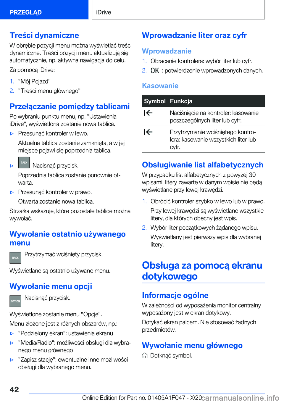 BMW X1 2021  Instrukcja obsługi (in Polish) �T�r�e�c�i��d�y�n�a�m�i�c�z�n�e�W��o�b�r�
