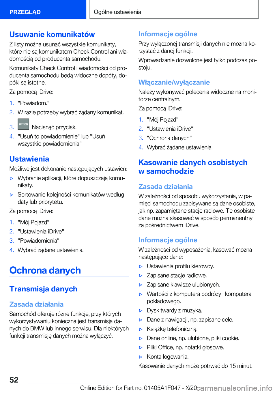 BMW X1 2021  Instrukcja obsługi (in Polish) �U�s�u�w�a�n�i�e��k�o�m�u�n�i�k�a�t�