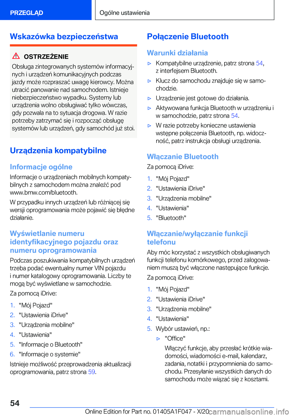 BMW X1 2021  Instrukcja obsługi (in Polish) �W�s�k�a�z�