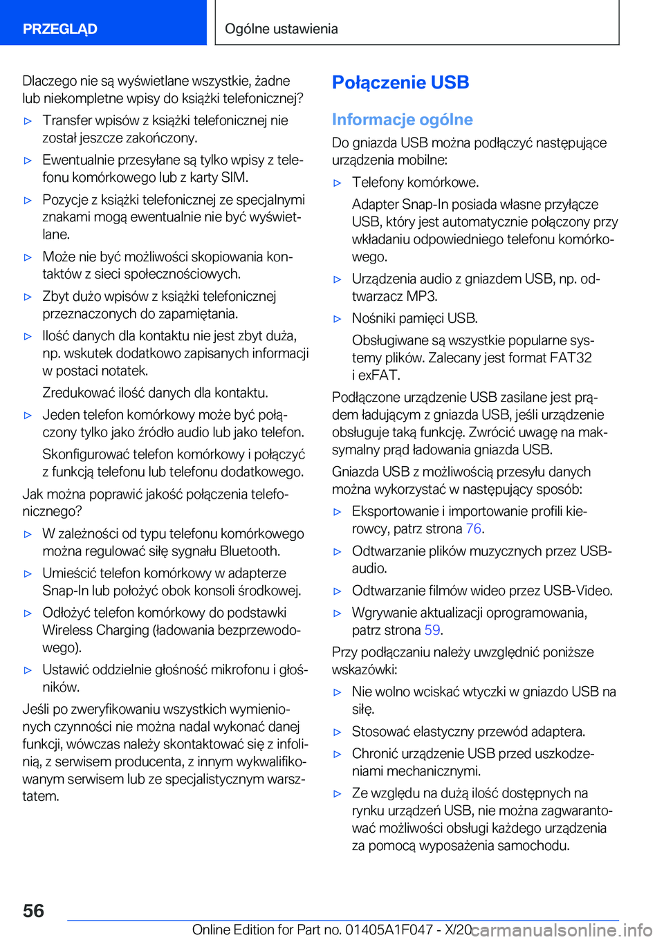 BMW X1 2021  Instrukcja obsługi (in Polish) �D�l�a�c�z�e�g�o��n�i�e��s�